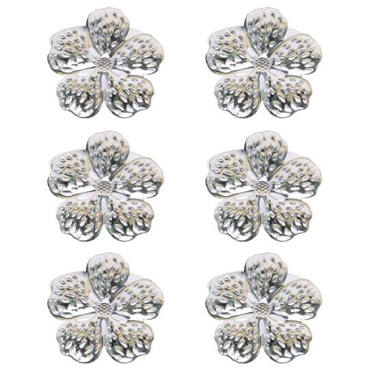 6 шт. Кольца для салфеток в виде цветов, Металлические держатели для салфеток, Серебряные, Золотые кольца для салфеток в виде цветов с текстурированными лепестками для обеденного стола, Свадебной вечеринки