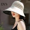 Stylish Commuting Sun Hat Women with Ponytail Hole, Wide Brim Floppy Foldable for Hat, UV Protection Summer Beach Vacation Hiking