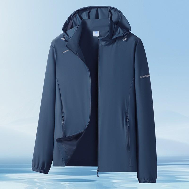 Mens UPF50 Lightweight Breathable Hooded Sun Protection Jacket Outdoor Cycling Fishing Sports Wear