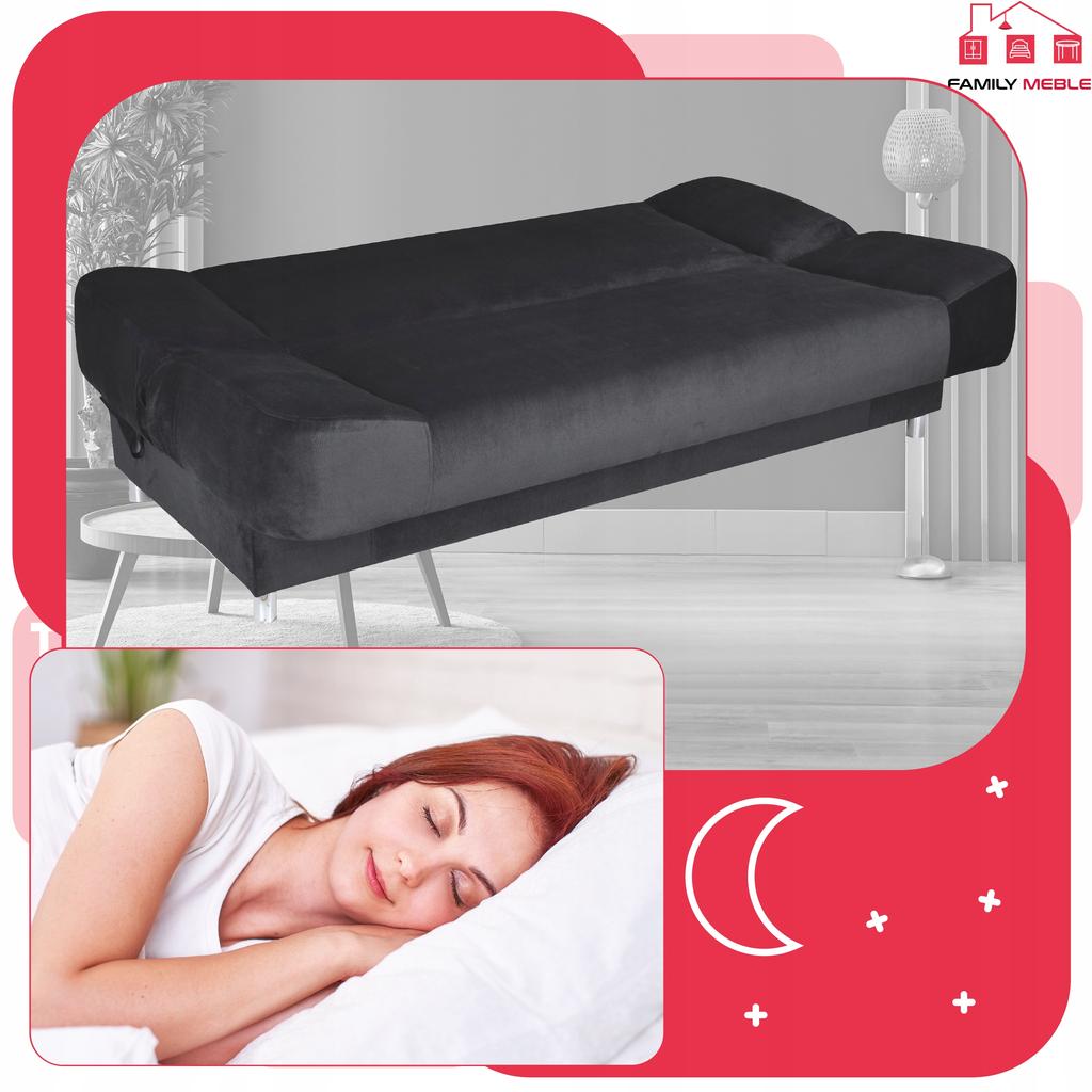 Sofa Sofa Sara Sofa Bed Bonell Bed Family Furniture Black