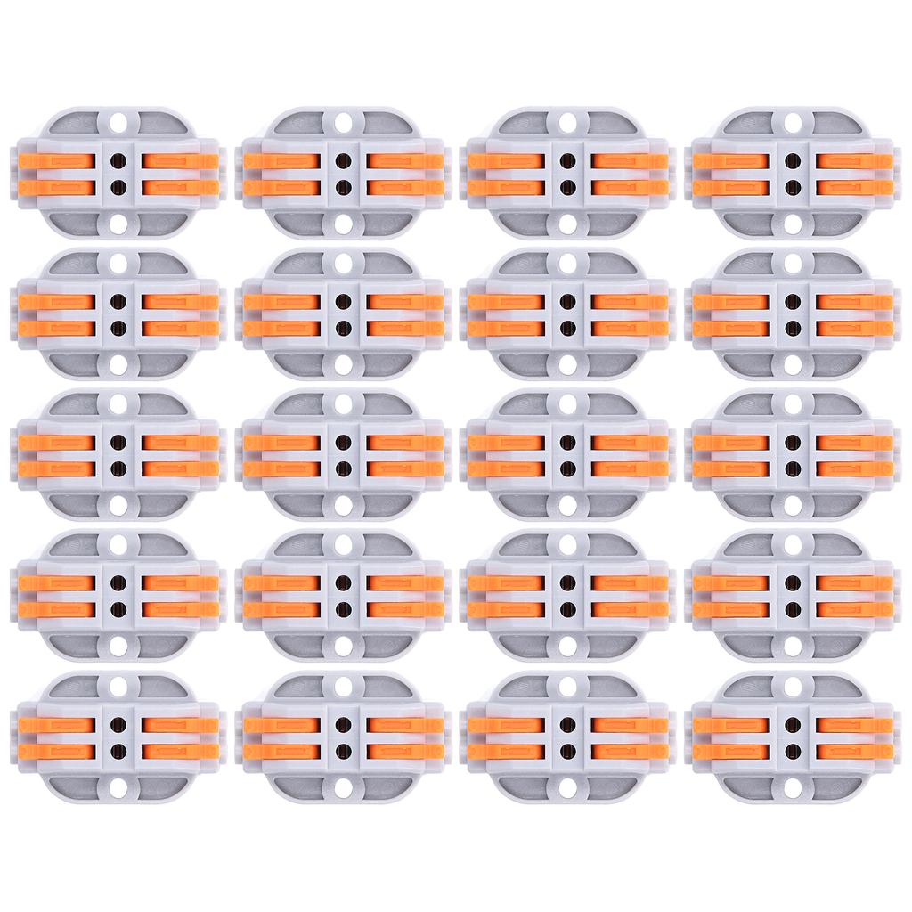 20Pcs Lever Nut Wire Connectors Quick Compact Splice Conductors Push In Terminal Block 223‑2P