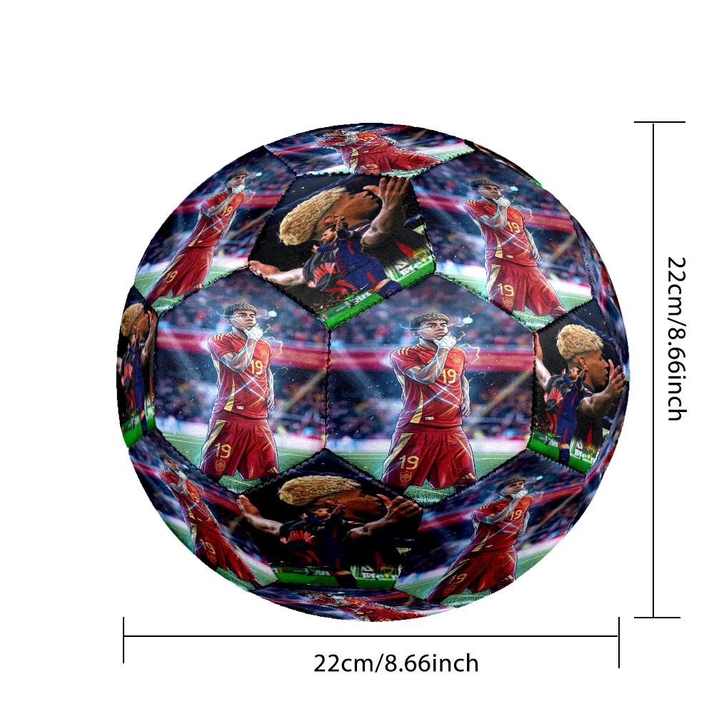 Lamine Yamal 19 Champion Celebration Moment Size 5 Soccer Ball Machine-Stitched Indoor/Outdoor Training and Matches Sports Enthusiast Gifts