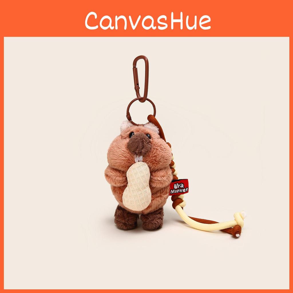 Cute Cartoon Eating Peanuts Groundhog Plush Toy Pendant Keychain For Bag Accessory And Collectors Gift