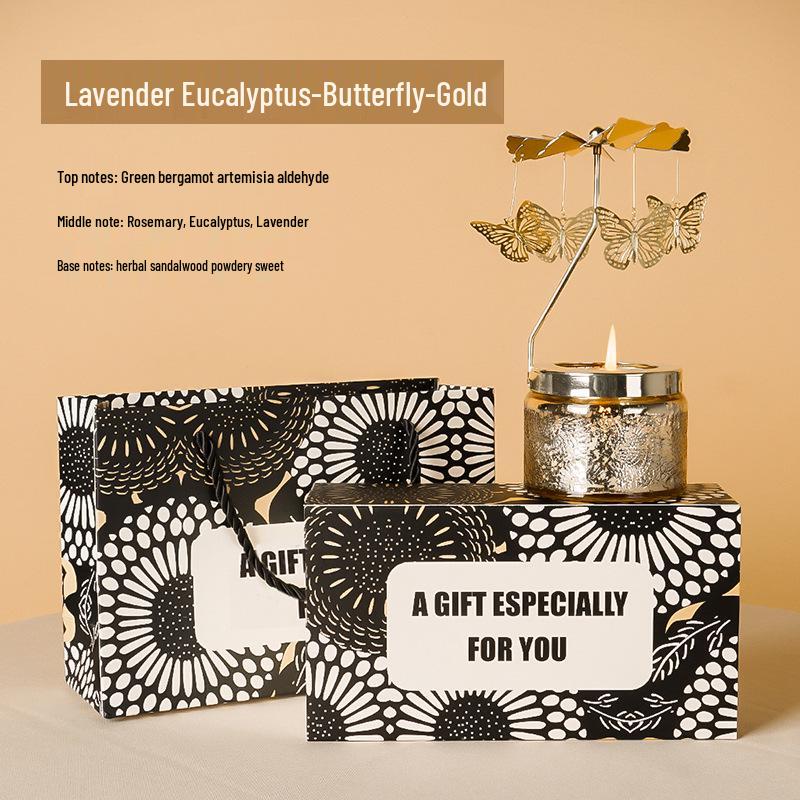 Rotating Soy Wax Scented Candle Holder - Birthday Gift & Home Decor