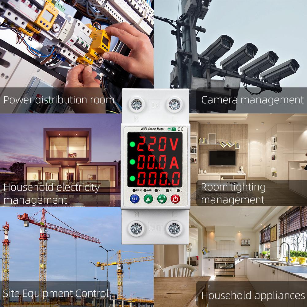 Автоматическая защита от повторного включения Tuya WiFi, интеллектуальный выключатель с цифровым дисплеем, повторное включение