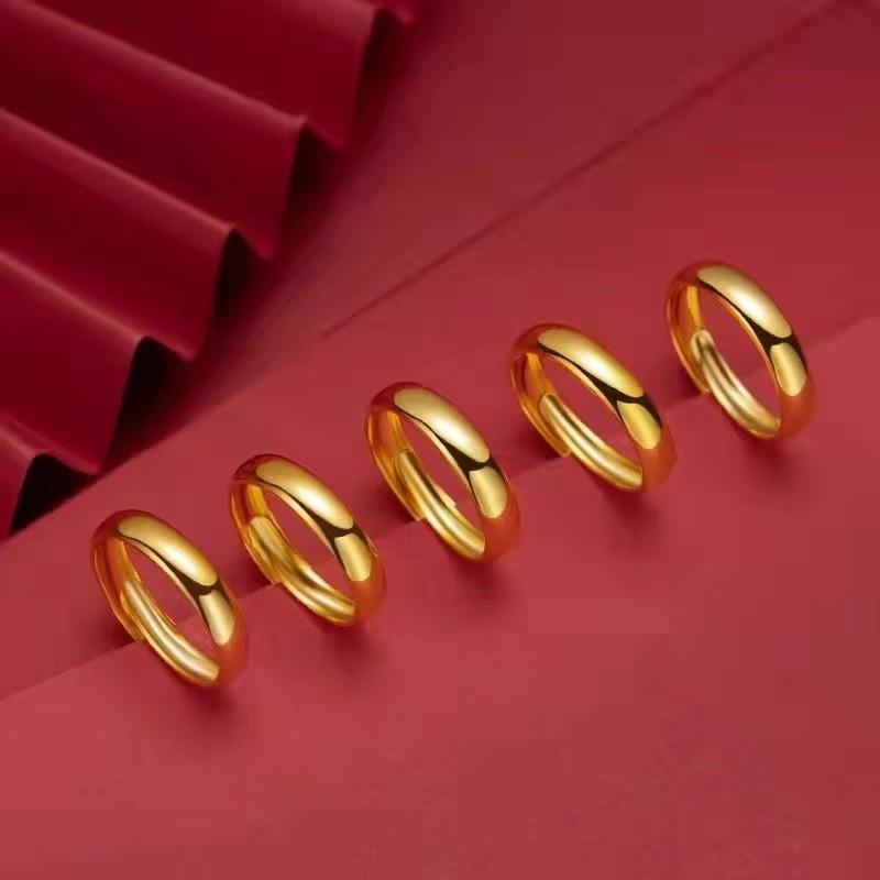 Элегантное унисекс кольцо с золотым покрытием для пар, регулируемое открытое кольцо в геометрическом стиле