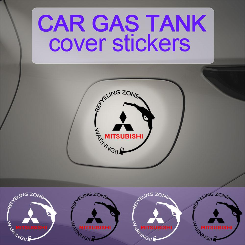 fszp1 Car Fuel Tank Cap Decoration Sticker Auto Exterior Decals For Mitsubishi Lancer 10 Xpander Pajero 4 Montero V73 Triton Evolution
