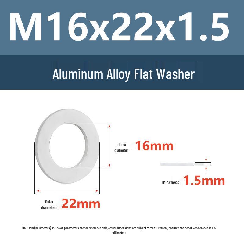 Yigu Aluminum Alloy Flat Washer M6 M8 M10 M12 Metal Screw Hardware