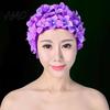 Beach Swimming Hat Flower Decor Soft Breathable Ear Protection Elastic Underwater Activity Women Diving Headwear