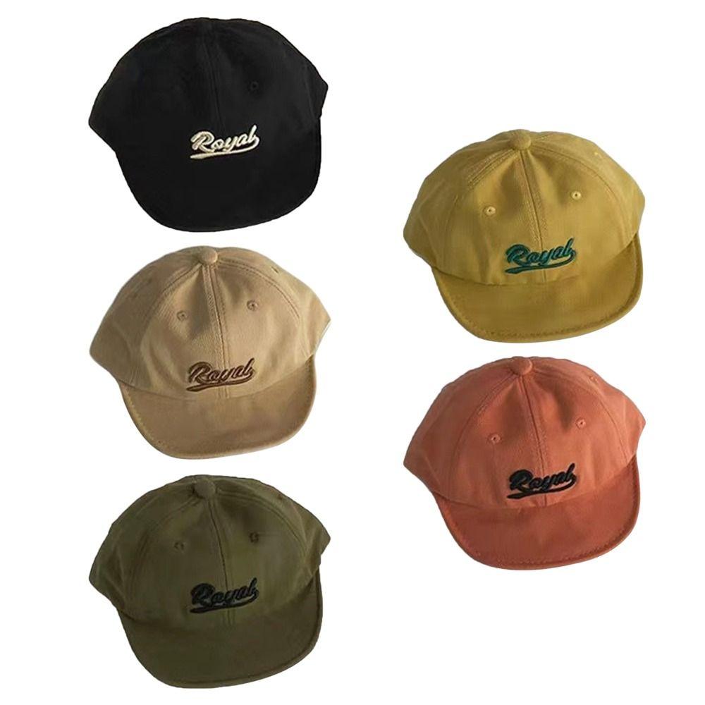 Letter Embroidery Children's Hat Solid Color Sun Protection Cap Boys Girls Caps Peaked Hats