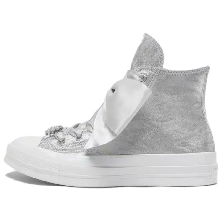 Converse Chuck Taylor All Star Comfortable Fashion Slip Resistant Durable High Top Sneakers Unisex Sneakers Silver A12772C