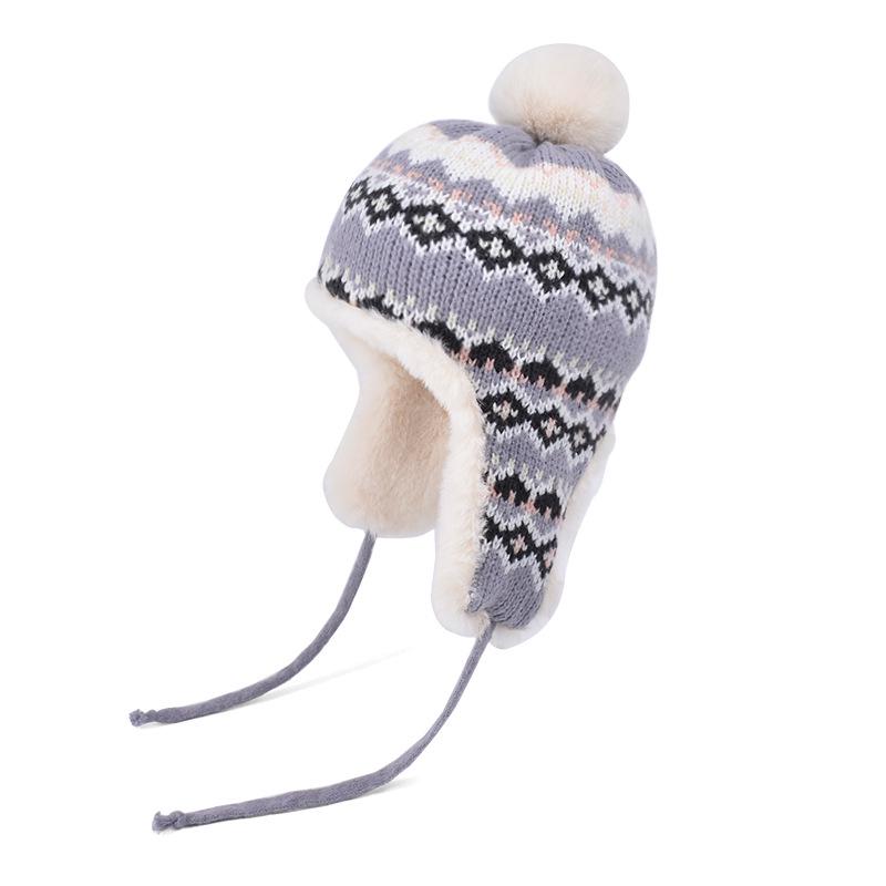 Женская корейская шерстяная шапка в стиле ретро — симпатичная, универсальная, теплая, защищающая уши зимняя вязаная шапка для езды на велосипеде