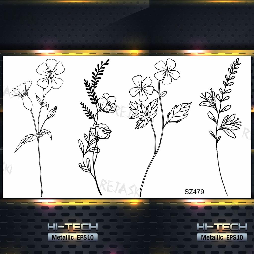 Hyacinth Daisy Temporary Tattoos For Women Girl Lavender Peony Fake Tattoo Sticker Daffodil Tulip Wrist Fashion Waterproof Tatoo