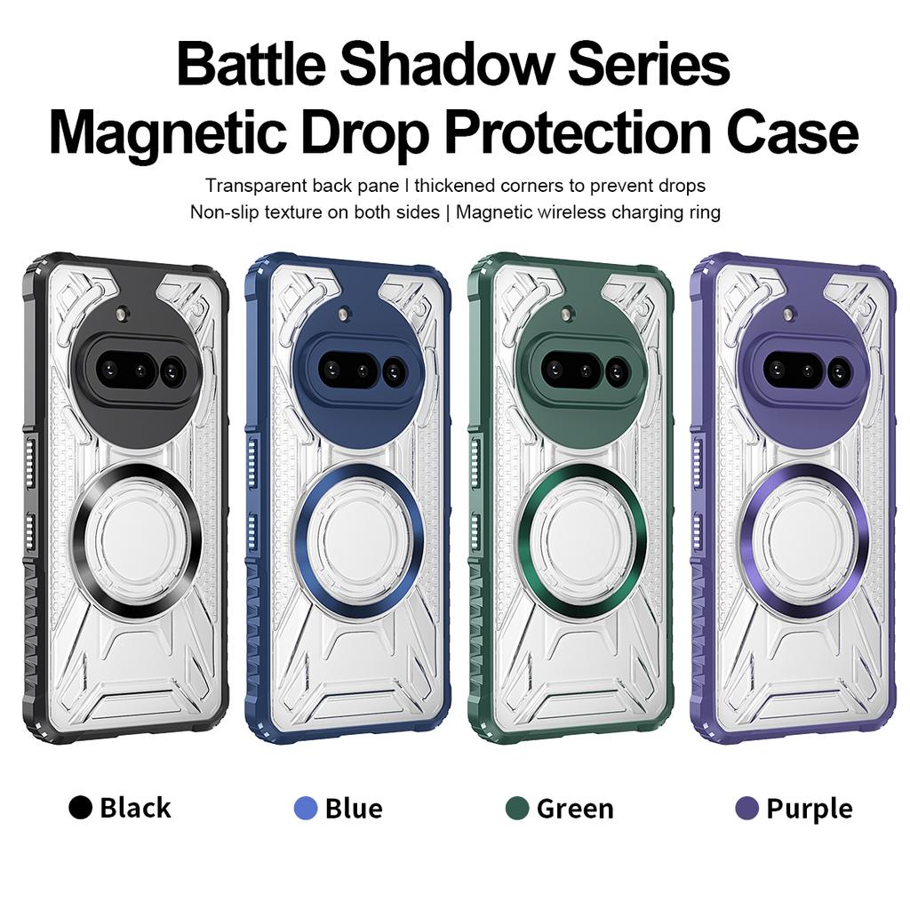 CD Magnetic Design Heavy Duty Hard HD Clear Back Cover For Nothing Phone 3A,Rugger Armor Hard PC TPU Case