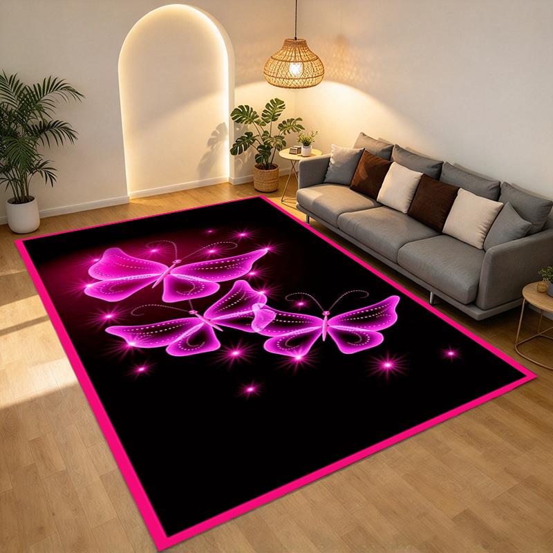 Pink Butterflies Living Room Nonslip Area Rug Soft Carpet For Bedroom Game Playroom Sofa Office Home Decor Doormat Christmas Gift C9301950