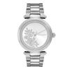 Authorized Retailer: OLIVIA BURTON Women's Signature 34mm Floral T-Bar Watch with White and Silver Bracelet (ob24000042)
