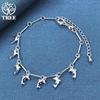 925 Sterling Silver 7 Dolphin Pendant Bracelet Jewelry
