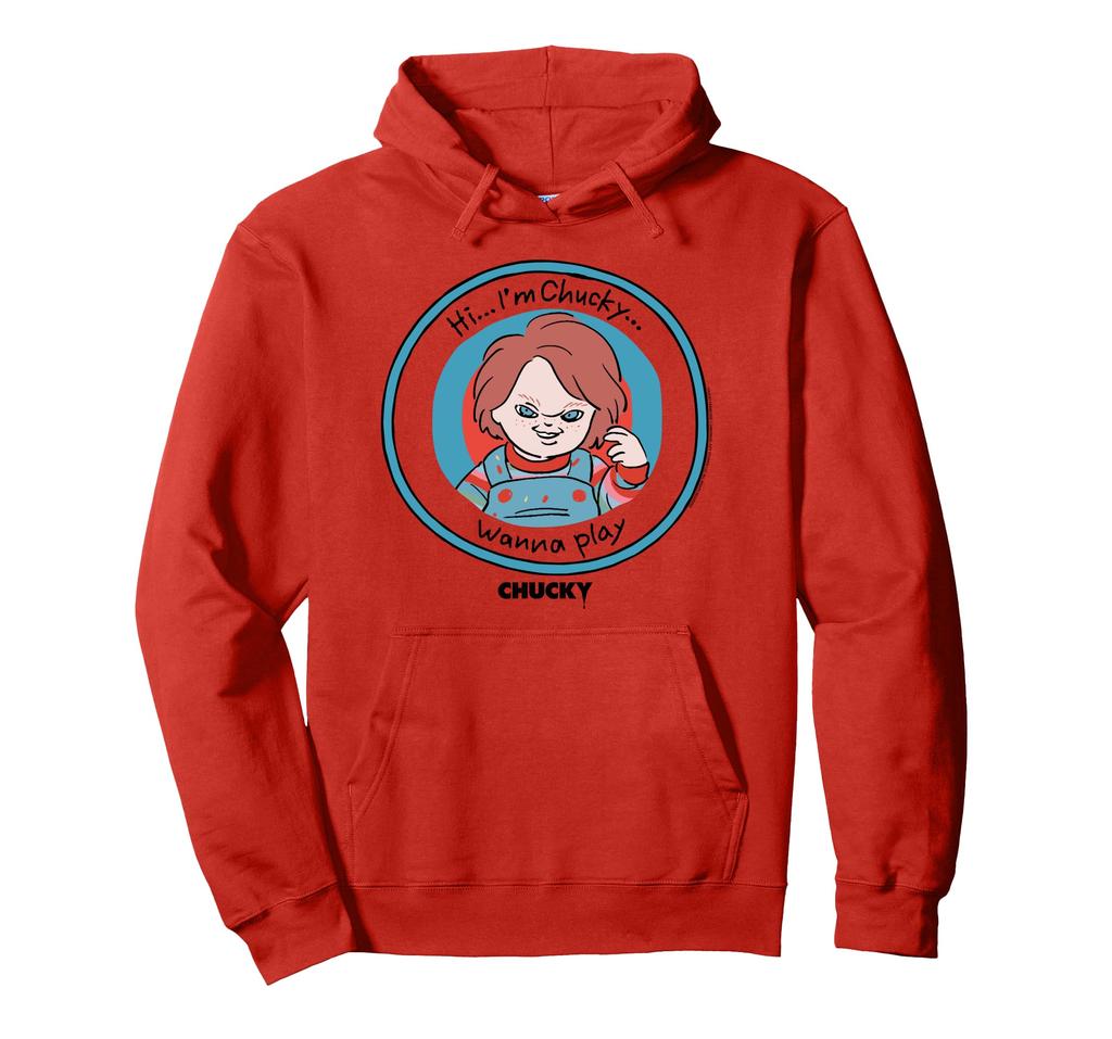 Chucky Hi Chucky Creepy Cartoon Badge Hoodie I'm
