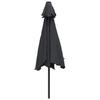 vidaXL Sonnenschirm mit LED-Leuchten und Stahlmast 300 cm Schwarz