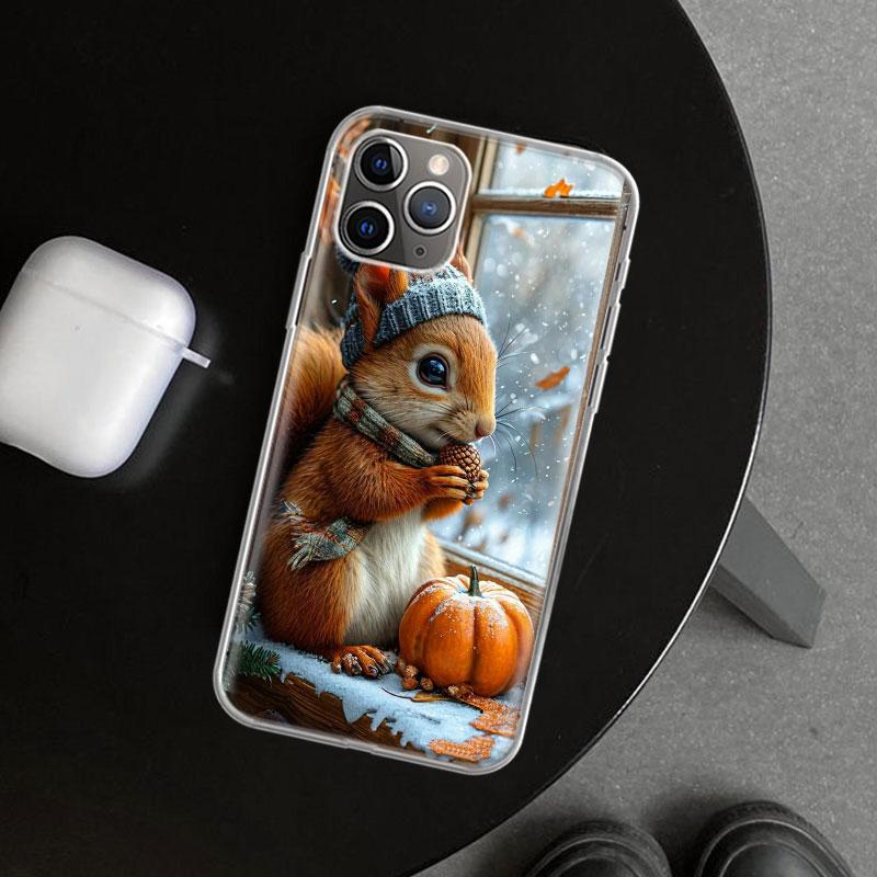 Чехол для телефона с изображением животного Белки для iPhone 11 12 13 Mini 14 15 Plus 16 Pro Max 17 Air 7 8 + SE Арт Индивидуальный Fundas 11 12 13 M