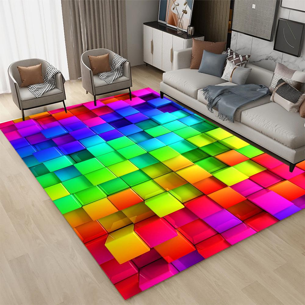 3D LED Ковер-иллюзия Моющийся Нескользящий Ковер Большой площади для Гостиной Комнаты Подростков Детей Мальчика Девочки Декор