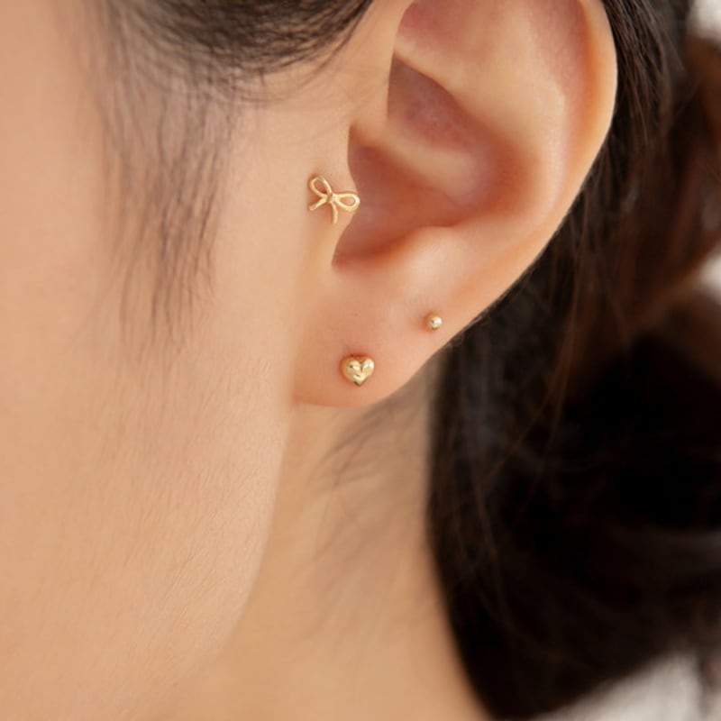 LUNNE 14k Tiny Soft Ribbon Piercing (14k Gold) #LFPI21