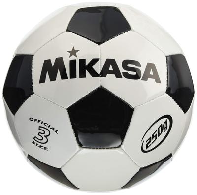 MIKASA Мяч для младшего футбола размера 3, сшит, рекомендованное внутреннее давление, для начальной школы, (для студентов), приблизительно. 250 г, Белый/Черный, Мяч, SVC303-WBK,