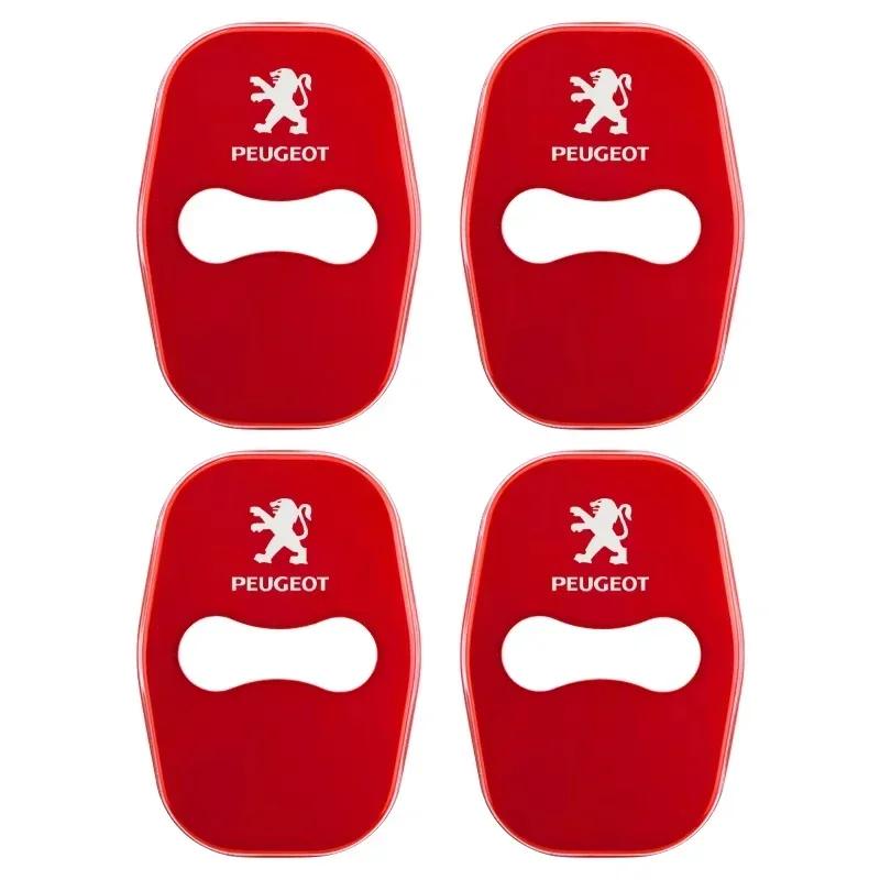 Car Sticker 2025 Hot 4Pcs Stainless Steel Car Door Lock Cover Stickers For Peugeot 208 3008 407 2008 508 206 308 307 Interior Au