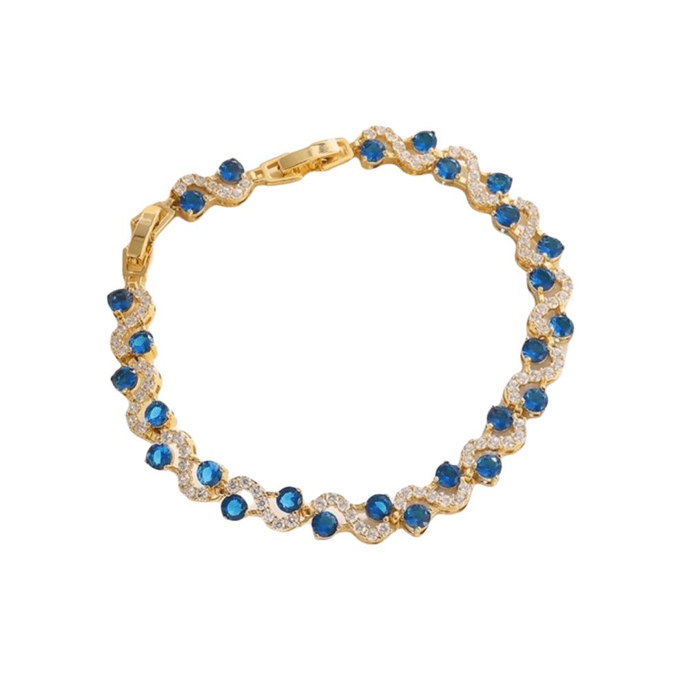 Gold Plated Zircon Cross Hand Chain Colorful Fashion Jewelry Crystal Gemstone Bracelet For Women