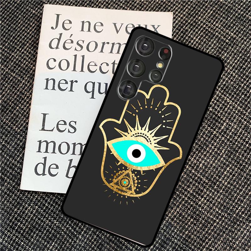 Чехол для телефона Samsung Galaxy S24 S23 Ultra S22 S20 S21 FE S8 S9 S10 Note 10 Plus 20 Ultra с глазом Фатимы (Хамса)
