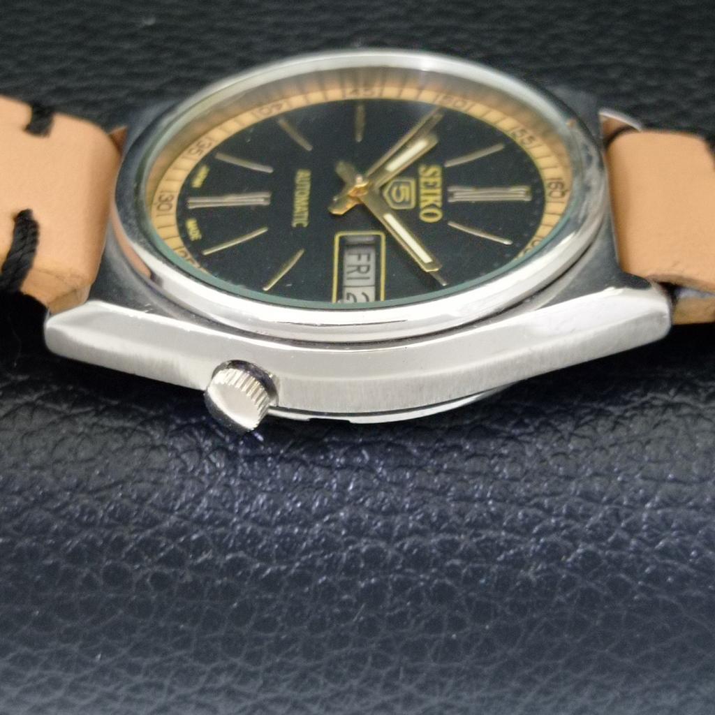 Б/У винтажные мужские часы SEIKO 5 AUTOMATIC JAPAN с черным циферблатом a434950-2 R122-a434950
