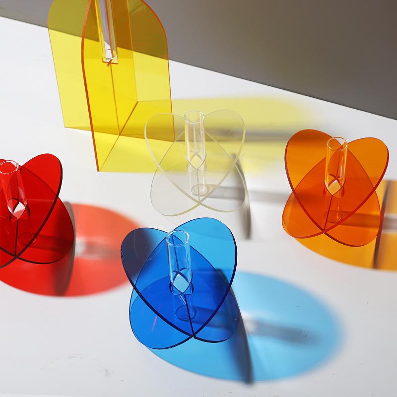 1 комплект акриловых ваз для цветов, цветочный контейнер, горшок, современный дизайн, цветочный контейнер, прозрачный, 2 стиля