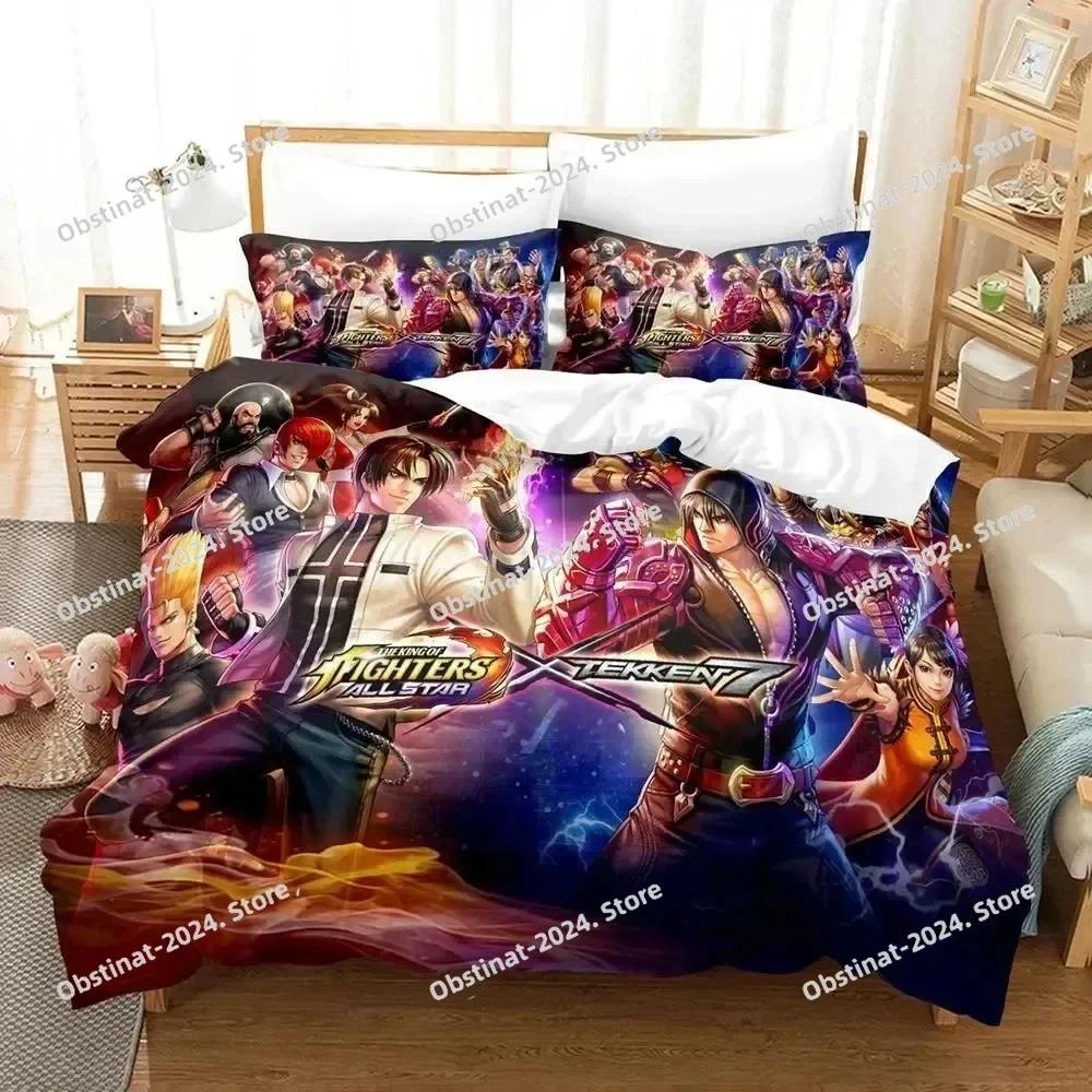 Аниме King Of Fighters Постельное белье Пододеяльник Постельный комплект Одеяло Чехол Наволочка Одеяло King Queen Size Постельное белье для мальчиков и взрослых