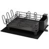 MAJALiS Over-the-Sink Dish Drainer, Kitchen Dish Drainer with Knife and Chopstick Holder, Includes Absorbent Mat, Automatic Drainage, Air Drying, Easy