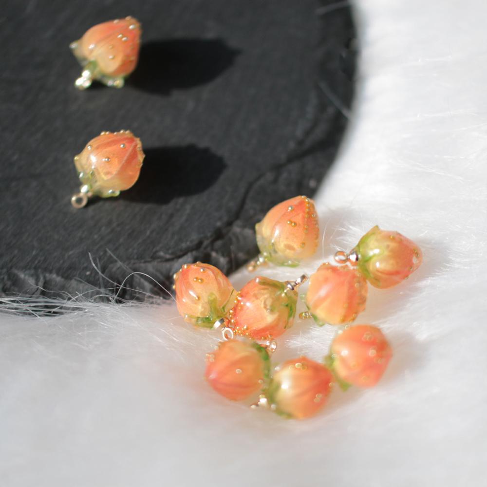 Подвеска для волос из смолы, серьги своими руками, изготовление ювелирных изделий, кулон в виде клубники, аксессуары для украшений своими руками