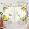 2pcs 2D Flat Printing Scene Curtain Happy Birthday Lemon Theme Banner Fabric Without Electricity Festive Curtains Perfect for