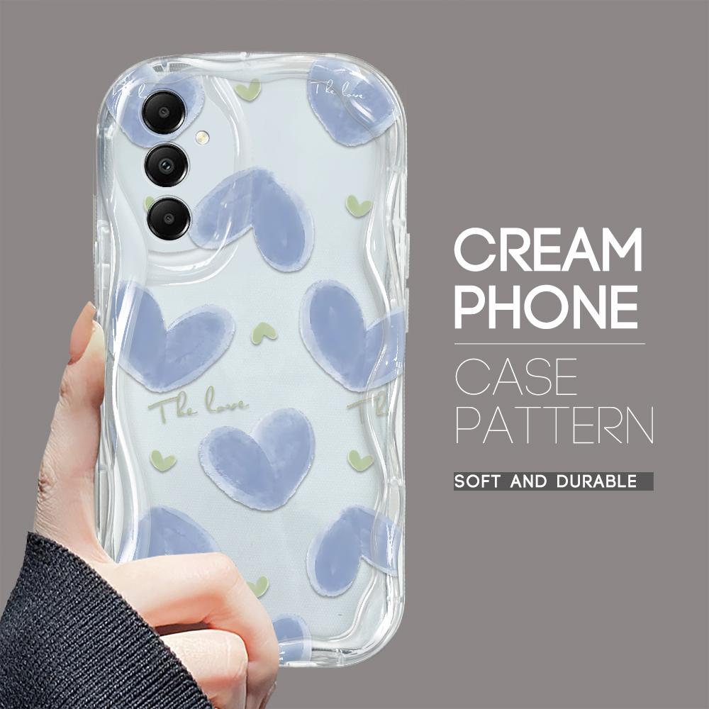 Милый мультяшный узор, кремовая текстура, мягкий силиконовый чехол с волнистыми краями, чехол для телефона Samsung