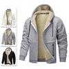 Autumn Winter Men's Jacket Coat Lamb Wool Lining Thicken Cardigan Hoodie Casual Sportswear Jacket