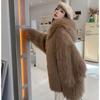 Autumn and Winter New Hooded Imitation Fox Fur Coat Women's Loose and Thin Long Fur Coat Fashion