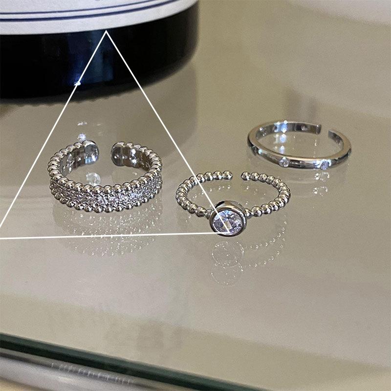 Trend Silver Color Rings Set for Women Narrow Simple Minimalist Open Adjustable Finger Rings Fashion Band Female Bijoux