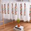 1PC Colorful Branch Embroidered Semi Sheer Curtain Kitchen Tiers Half Window Sheer Curtains Coffee Curtain