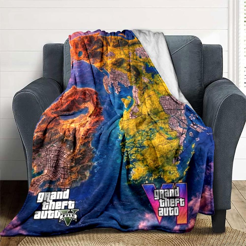 Gta Blanket Soft & Cozy Perfect for Bed Bedding Office Chair Four Seasons Universal Stylish Decor Unique Gift for Family and Friends Camping