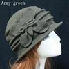 Flower Felt Hat Wool Bucket Hats Elegant Ladies Winter Vintage Women's Cloche