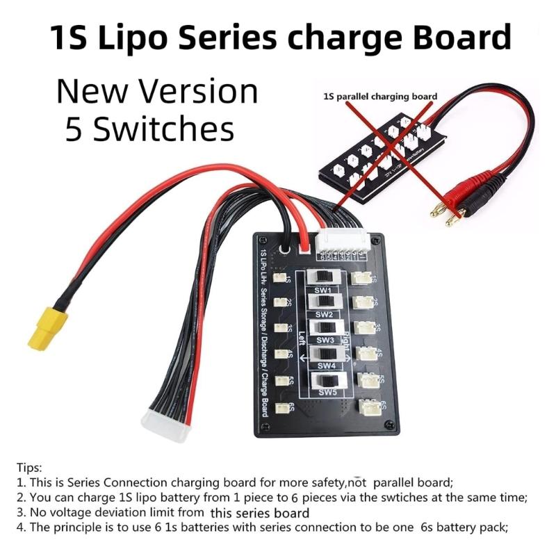 1S Series Charging Board, Storage Charge and Discharge 1S Batteries with Standard Charger,for Drones Toy