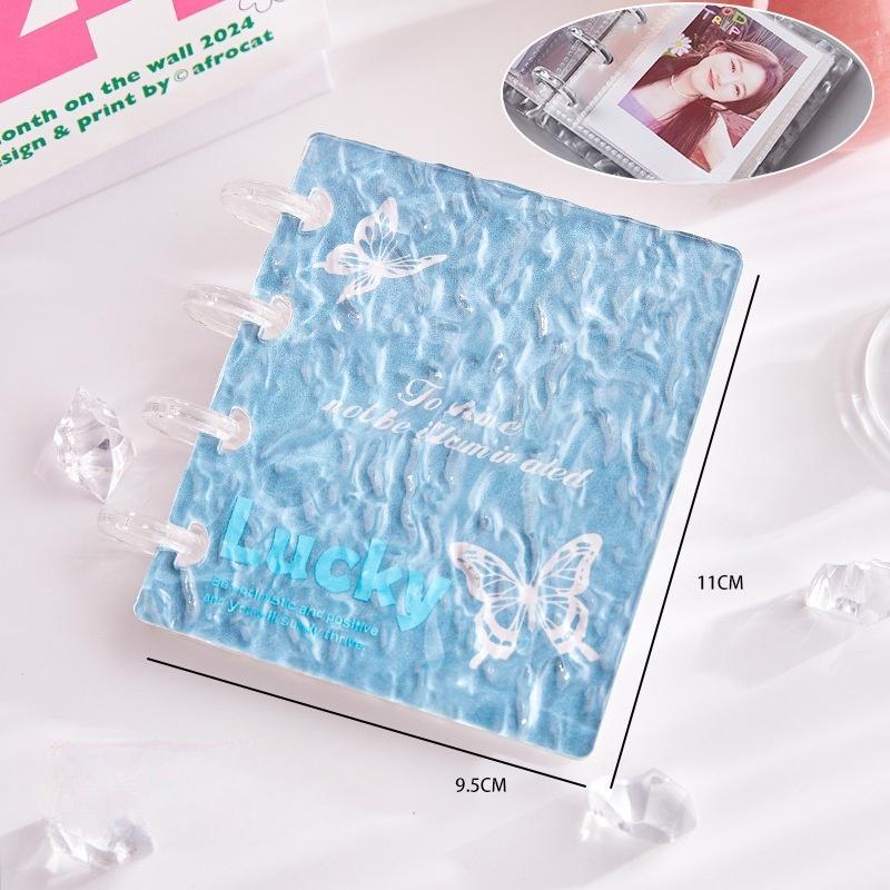 Ripple Design Acrylic Card Album - 3-Inch Mini Single Pocket Binder for K-Pop Idol Collectibles, Loose-Leaf Po Album Storage
