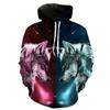 Spring Autumn 3D Wolf Hoodies Men Hooded Animal Wolf Printed Hoodie Sweatshirts Tracksuits Man/Women Jackets Funny Hoody