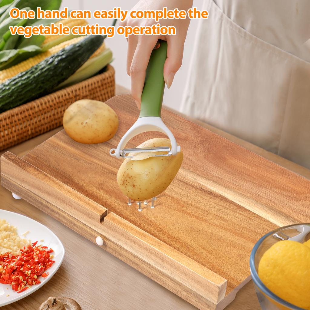 Wooden Cutting Boards Fruit Vegetables Chopping Panel With Spike Smooth Surface Handicapped Kitchen Board for Disabled Person
