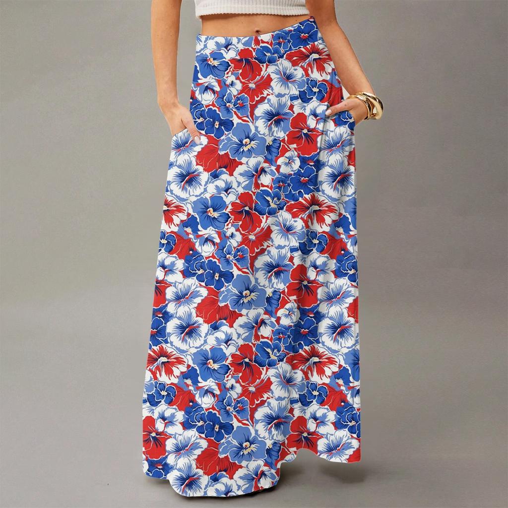 Women's Flowing Maxi Dress Regular Casual Summer Floral Print Bohemian Skirt