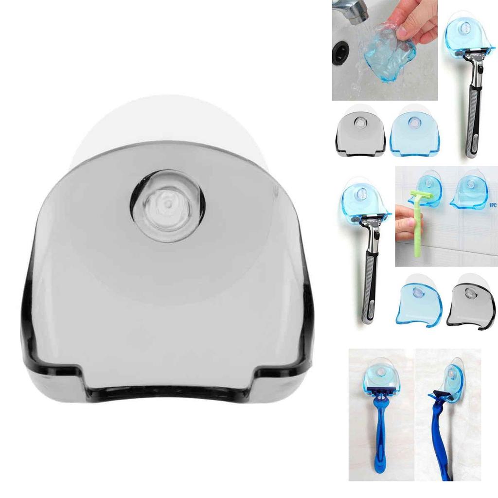 Stylish Plastic Super Suction Cup Razor Organizer With Space Saving Design For Bathroom