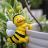 2 шт., украшение для кашпо в виде пчелы, подвесная скульптура пчелы, мультяшная фигурка пчелы из смолы для горшечных растений, декор для края цветочного горшка